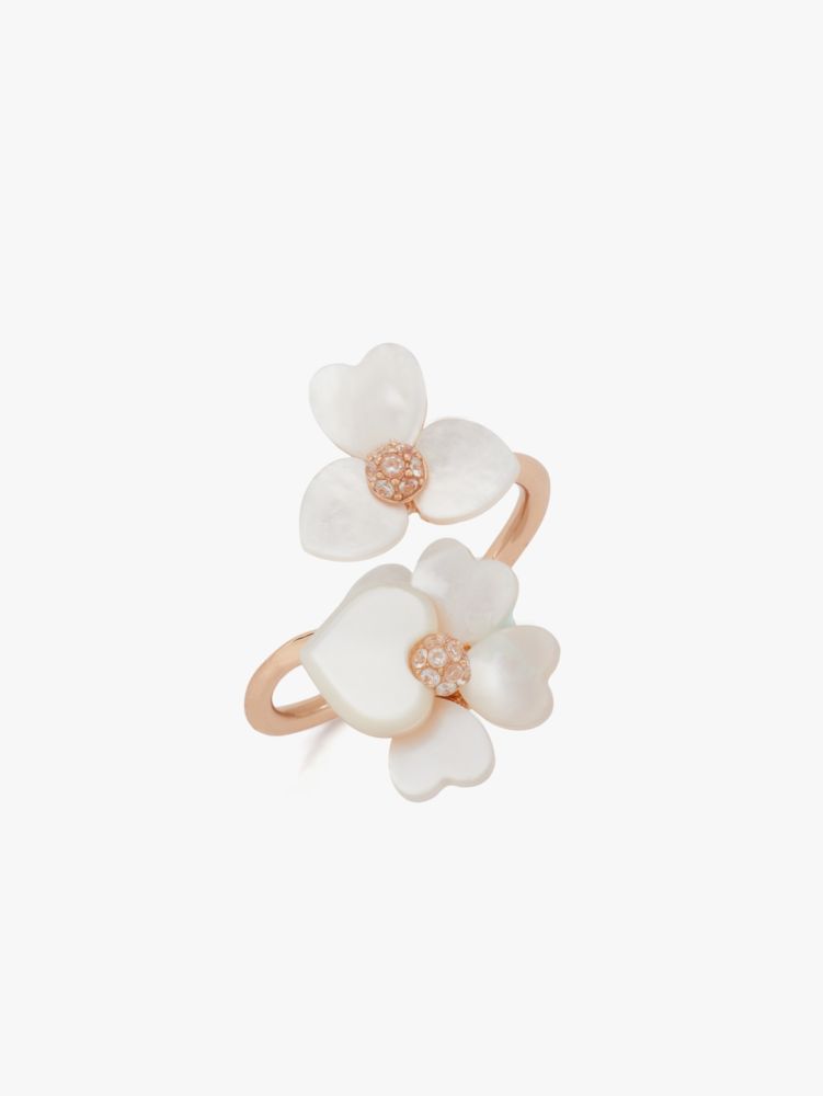 Precious Pansy Wrap Ring, Cream Multi/Rose Gold, ProductTile