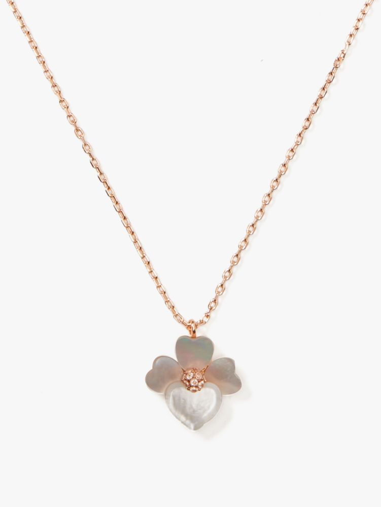 Precious Pansy Mini Pendant, Cream Multi/Rose Gold, Product