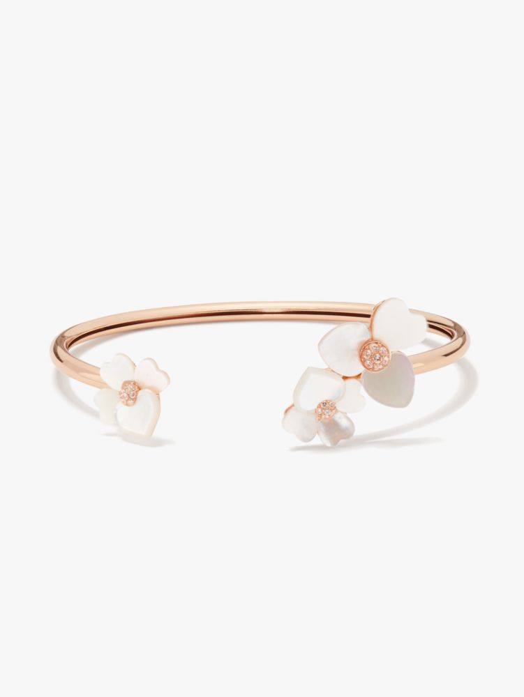 Precious Pansy Flex Cuff, Cream Multi/Rose Gold, Product