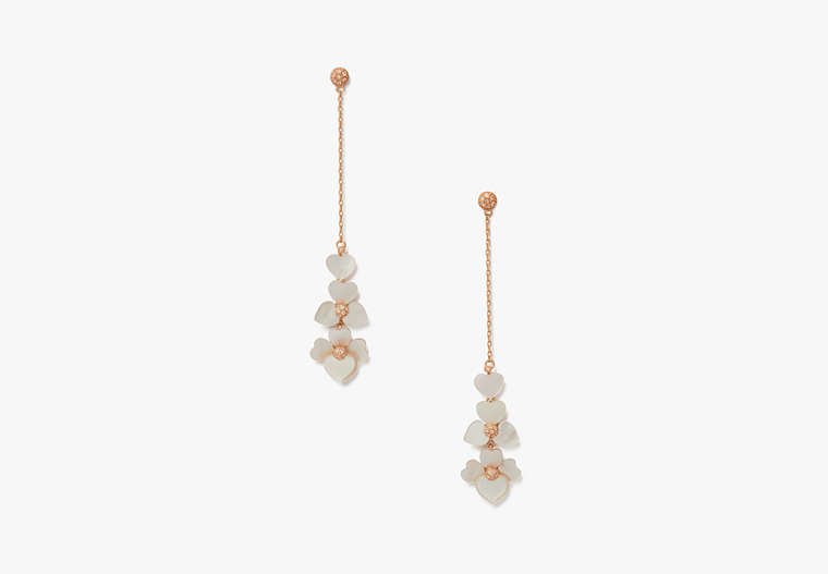 Precious Pansy Linear Earrings, Cream Multi/Rose Gold, Product