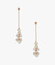 Precious Pansy Linear Earrings, Cream Multi/Rose Gold, ProductTile