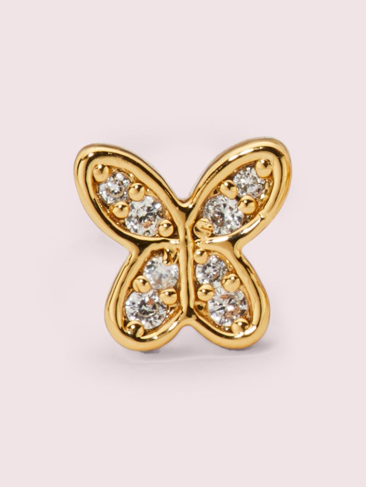 In A Flutter Pavé Mini Studs, Clear/Gold, Product