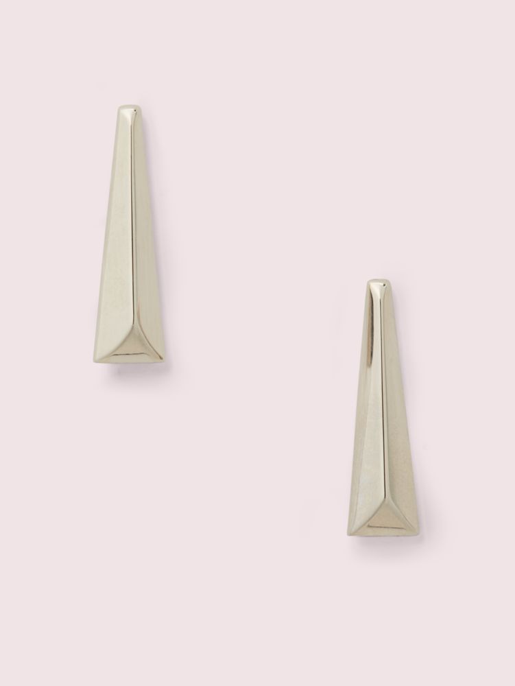 Faceted Bar Drop Earrings, Silver, ProductTile