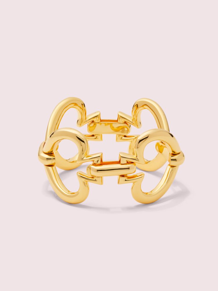 Spade Link Statement Bracelet, Gold, ProductTile