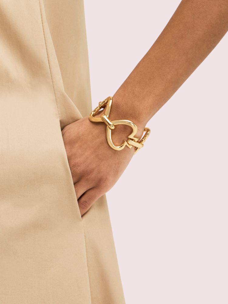 Spade Link Statement Bracelet, Gold, Product