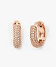 Brilliant Statements Pavé Mini Hoops, Clear/Rose Gold, ProductTile