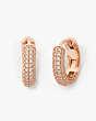 Brilliant Statements Pavé Mini Hoops, Clear/Rose Gold, Product