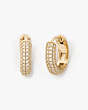Brilliant Statements Pavé Mini Hoops, Clear/Gold, Product