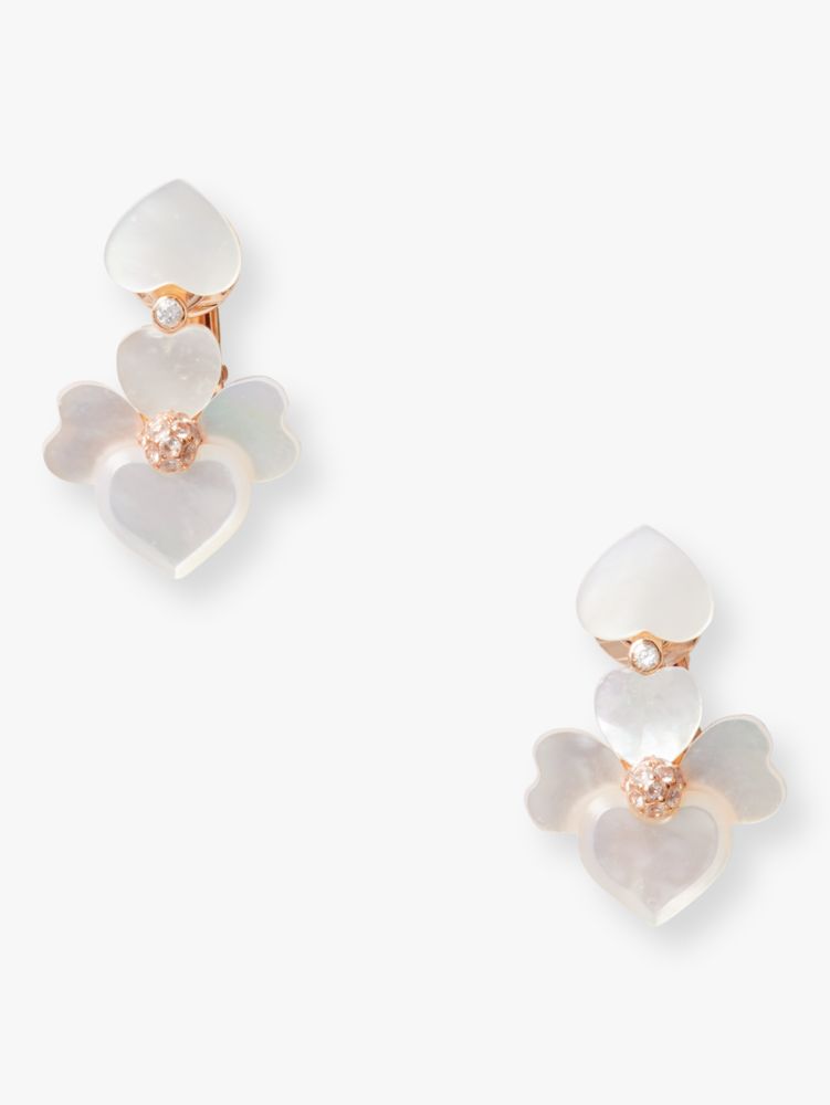 Kate Spade Precious Pansy Clip-on Drop Earrings