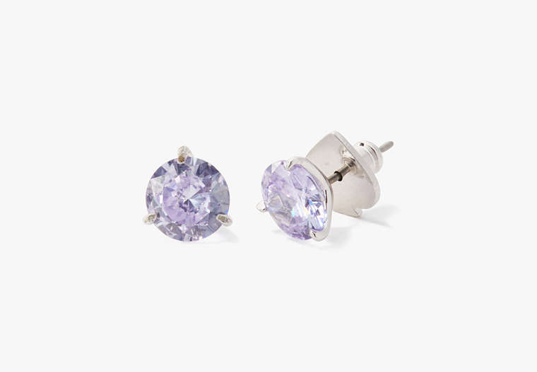 Brilliant Statements Tri-prong Studs, Light Amethyst, Product