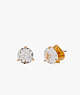 Brilliant Statements Tri-prong Studs, Clear/Gold, ProductTile