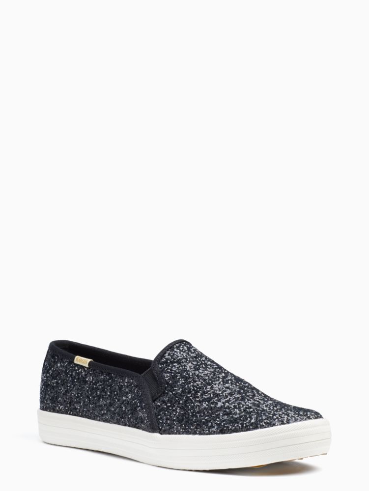 kate spade black glitter shoes