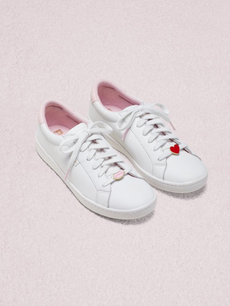 Women's white/pink keds x kate spade 