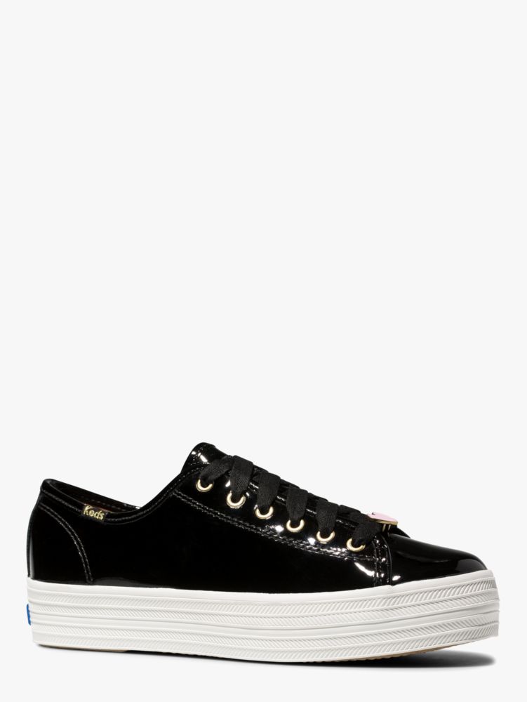 keds x kate spade new york triple kick patent black sneakers, Black / Glitter, Product