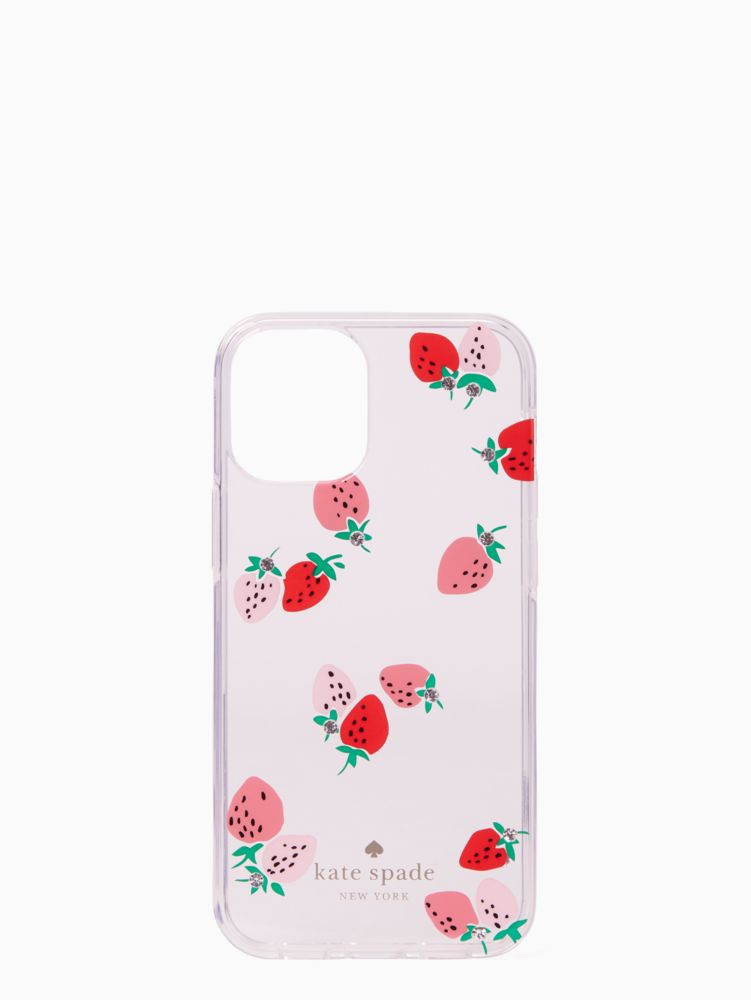 Women's clear strawberry with gems iphone 12 mini case | Kate Spade New  York UK