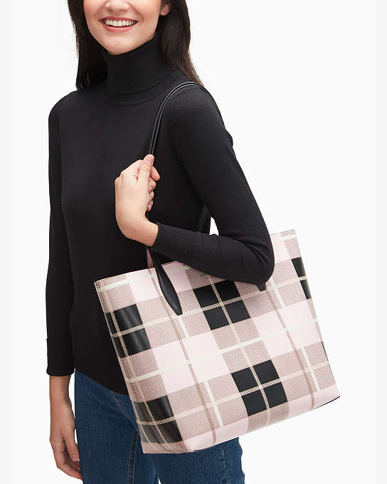 Arch Woodland Plaid Large Reversible Tote | Kate Spade Surprise