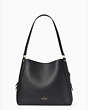 Leila Medium Triple Compartment Shoulder Bag, Black, Product
