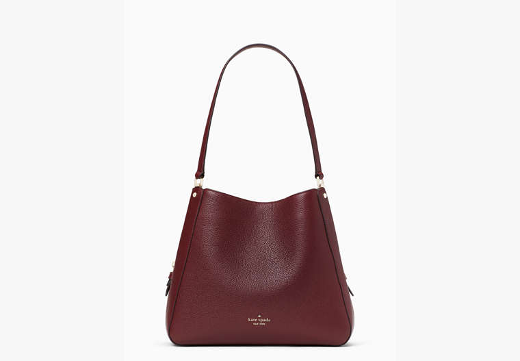 Leila Medium Triple Compartment Shoulder Bag, Cherrywood, Product image number 0