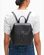 Lizzie Medium Flap Backpack, Black, Product