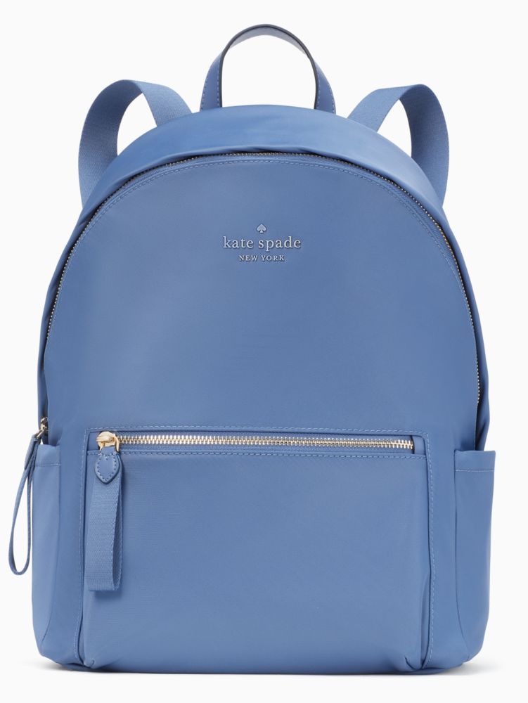 New Kate Spade Leila Medium Dome Backpack Leather Dusty Blue