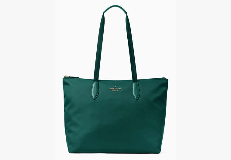 Kate Spade,mel nylon packable tote,tote bags,Deep Jade image number 0