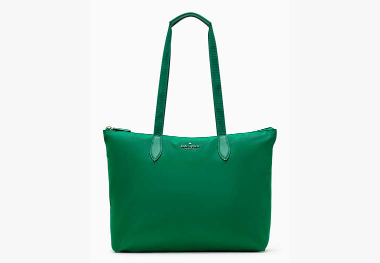 Kate Spade,mel nylon packable tote,tote bags,Green Bean image number 0