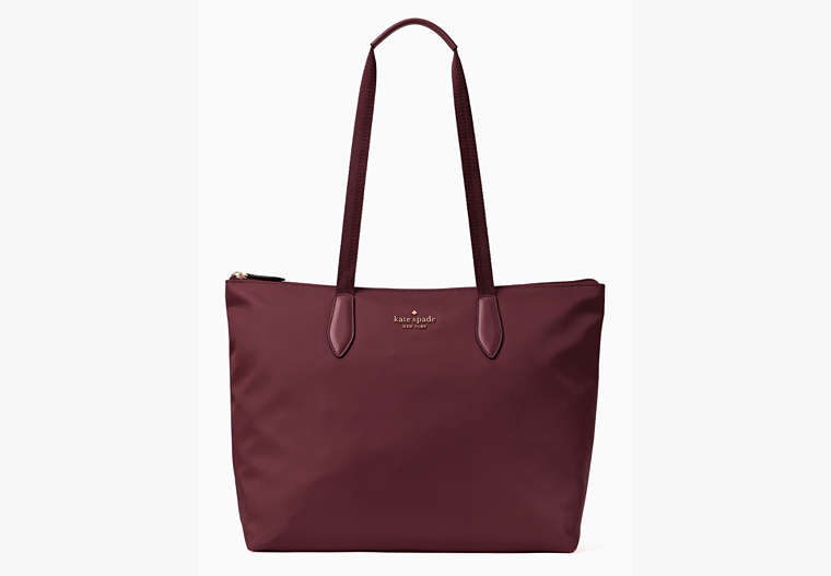 Mel Nylon Packable Tote, Deep Berry, Product image number 0