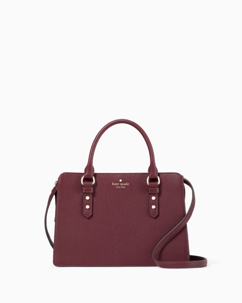 Kate Spade Perry Leather Laptop Tote - Deep Berry