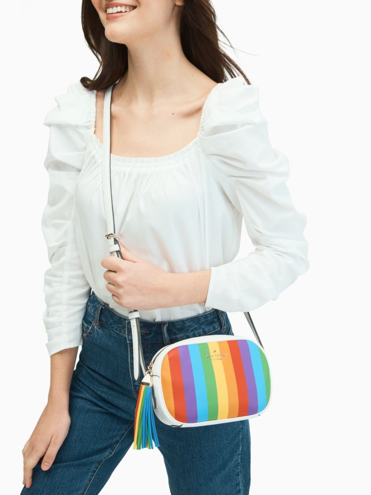 kourtney rainbow stripe camera bag by kate spade new york hover view