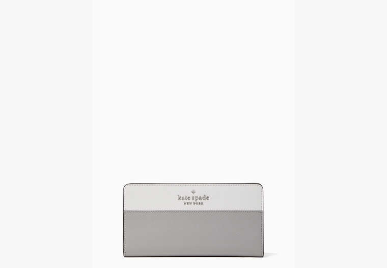 Kate Spade,staci large slim bifold wallet,Nimbus Grey Multi image number 0
