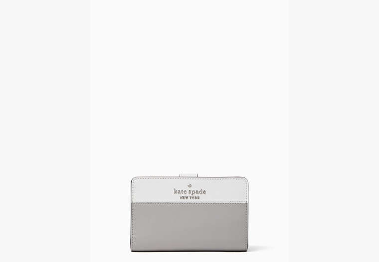Kate Spade,staci medium compact bifold wallet,Nimbus Grey Multi image number 0
