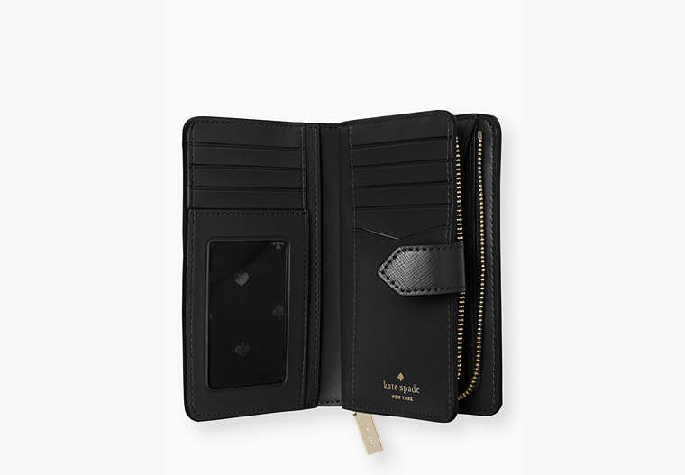 Staci Medium Compartment Bi Fold Wallet, Black, Product