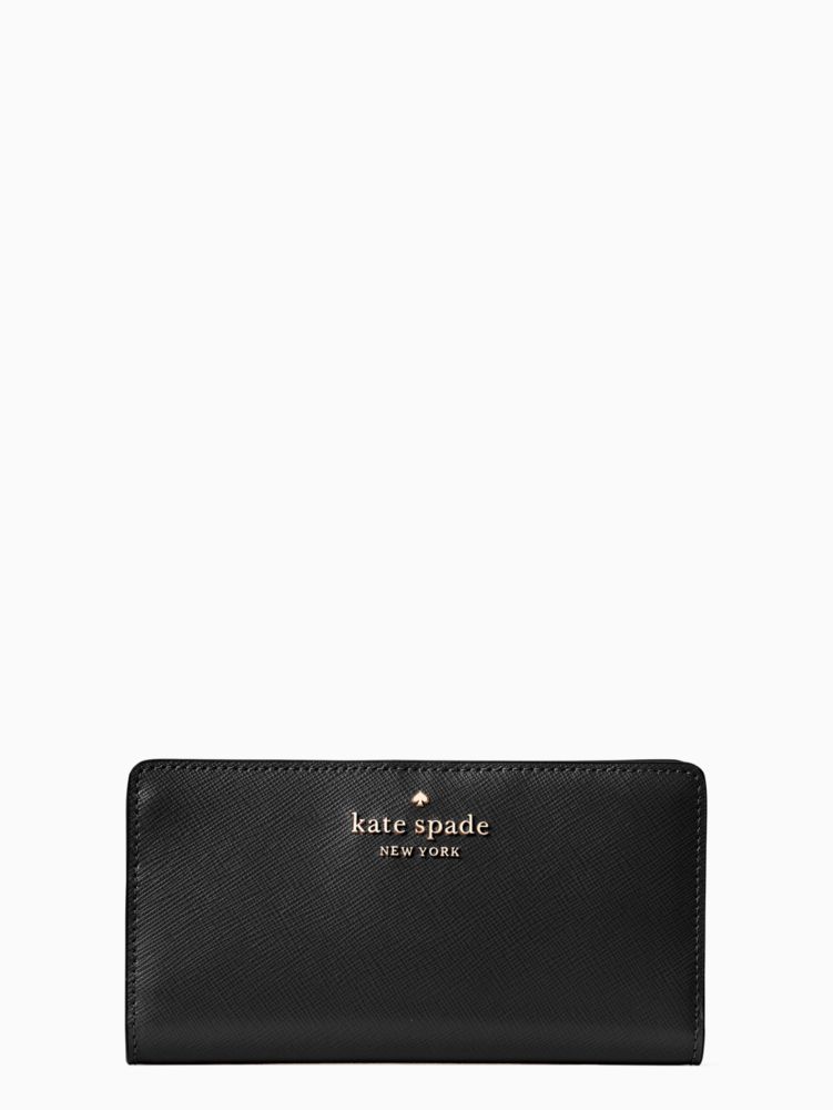 Staci Large Slim Bi Fold Wallet, Black, ProductTile