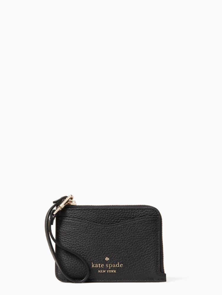 Kate Spade,leila small card holder wristlet,Black