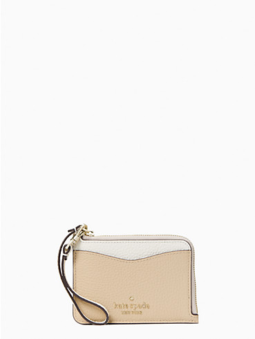 LEILA COLORBLOCK PEBBLED LEATHER SMALL CARD HOLDER WRISTLET, , rr_productgrid
