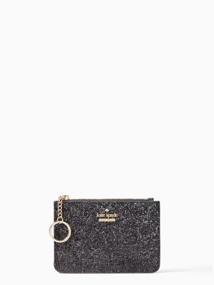 kate spade grey glitter purse