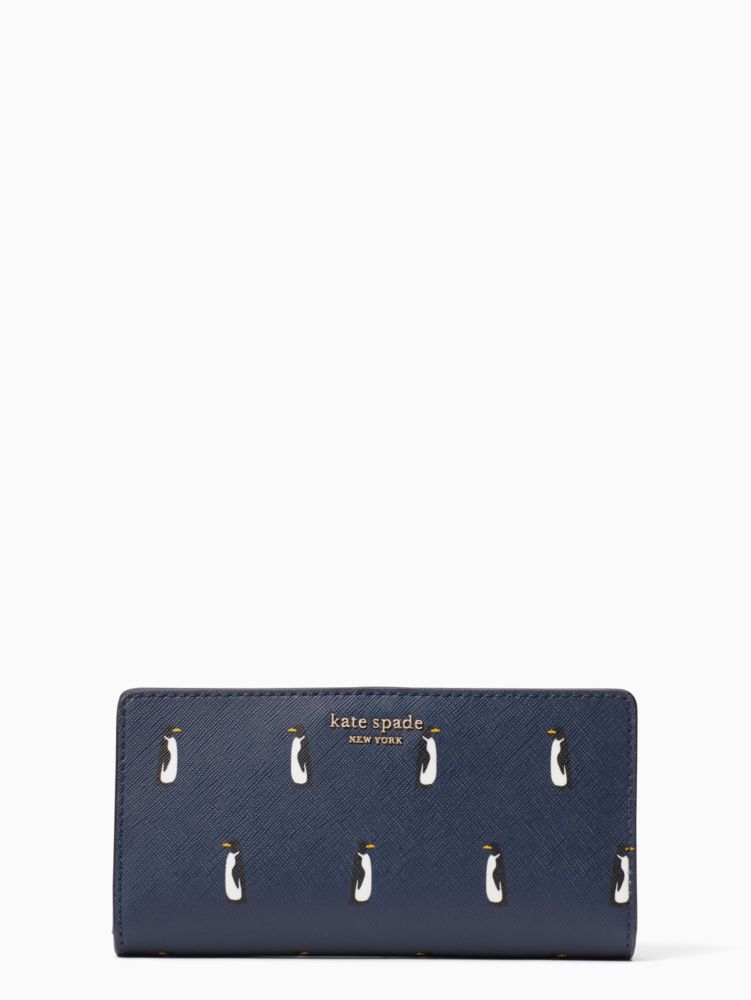 Cameron Penguin Large Slim Bifold Wallet | Kate Spade New York