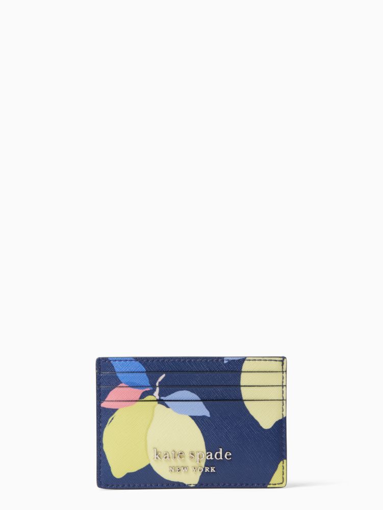 cameron lemon zest small slim card holder by kate spade new york non-hover view